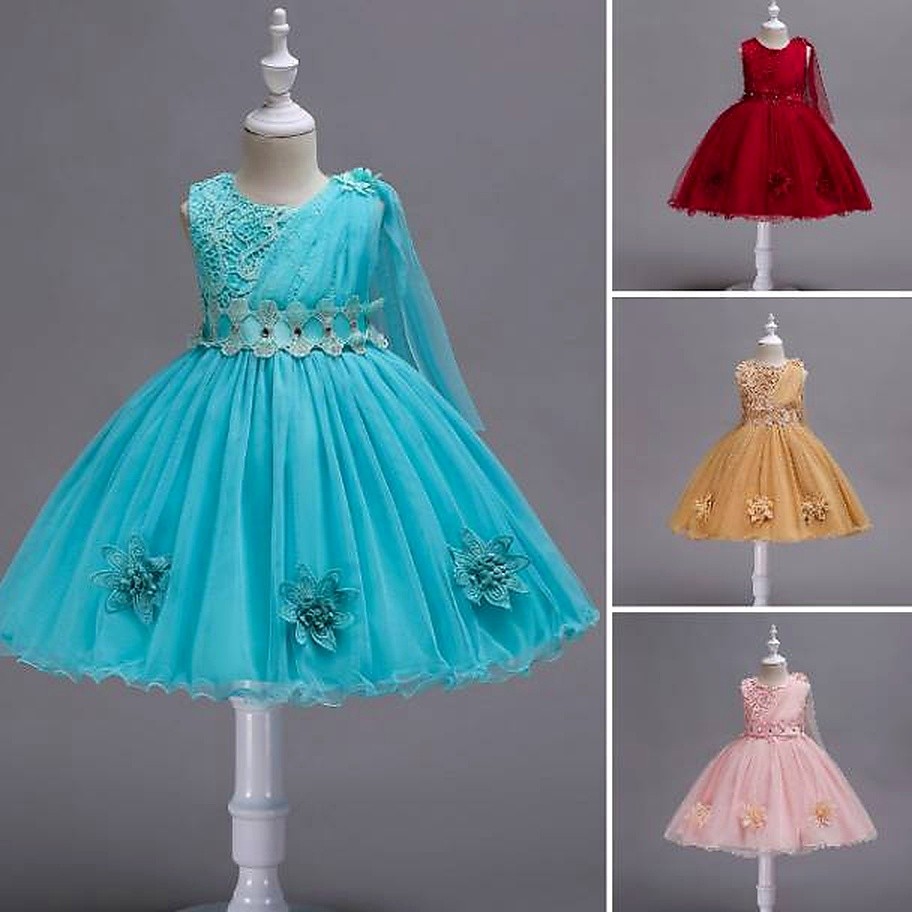 81027 MACY DRESS / GAUN PESTA ULANG TAHUN ANAK TOSCA PINK MERAH GOLD / DRESS PRINCESS IMPORT KOREA