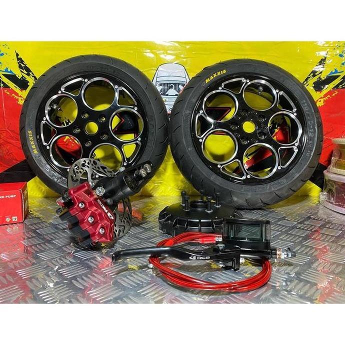 Paket Upgrade Ring 12 Vespa include Cakram set RCB Velg model Marus