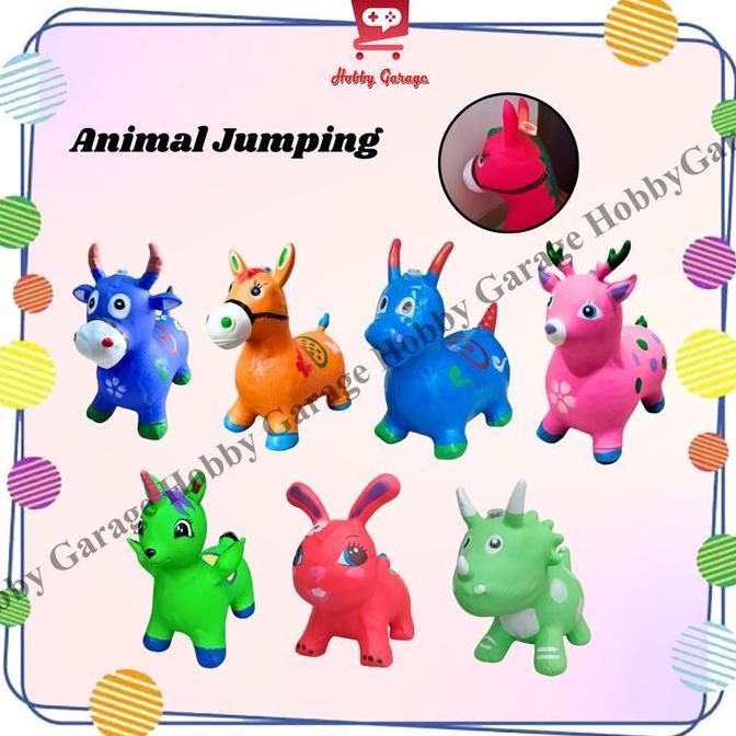 Mainan Kuda Kudaan Karet Animal Jumping ada lampudansuara Rusa Sapi