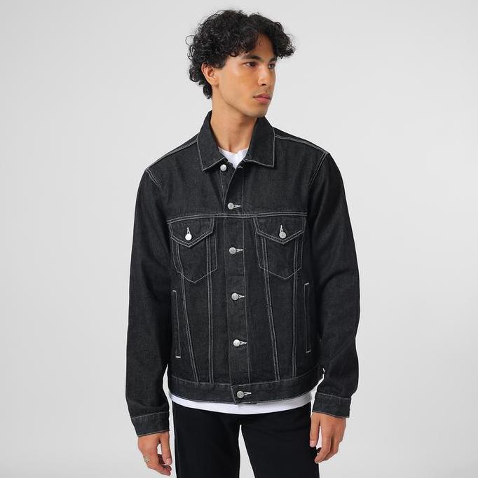 EDWIN JEANS - Jacket Denim Trucker Relaxed Fit Black Rinsed