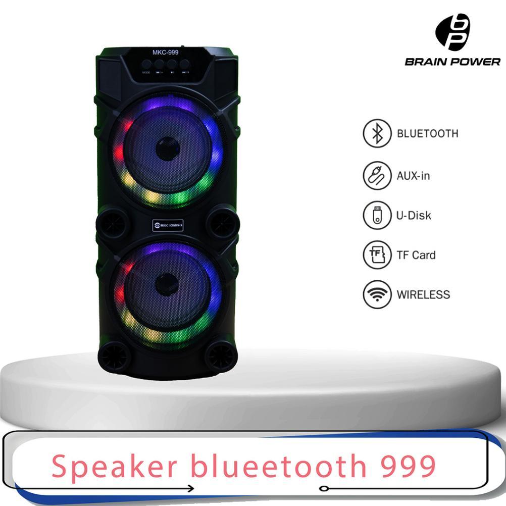 best deals speaker bluetooth qs-999 bonus mic karaoke dual speaker 6,5inchi x2 salon aktif portable 