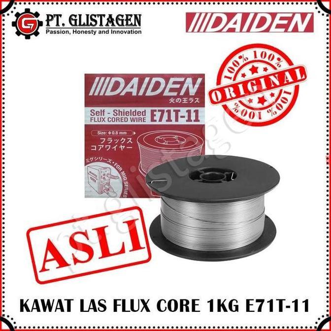 Promo DAIDEN Kawat Las Flux Core 0.8MM E71T-11 untuk Mesin Las MIGi 130 Original 1KG Pengelasan Efis