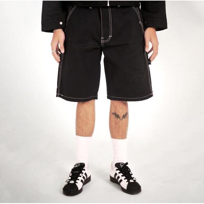 Bitsnbobs76 Celana Pendek Jorts Pants Short Denim Jeans Black