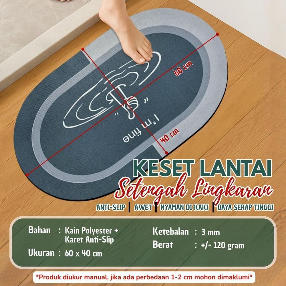 Kualitas Super Keset Diatomite Bundar Keset Kaki Anti Slip Nyerap Air Anti Bakteri Keset Batu Kamar 