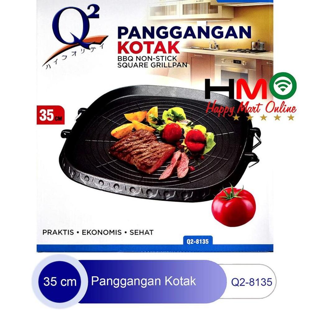 TERLARIS ALAT PANGGANG BBQ KOTAK KOREA GRILL PAN Q2-8135 35CM GRILL PAN Q2
