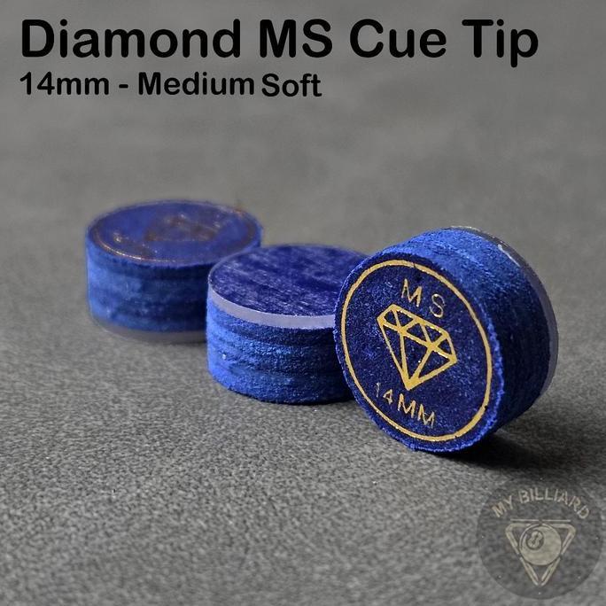 Diamond Cue Tip Medium Soft 14mm 6 Layer Cue Tip - Master Tip Stick Billiar