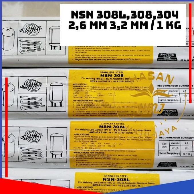Promo Kawat Las Stainless Nikko Steel NSN308L.E308. 304 ukuran 3,2 mm Diskon