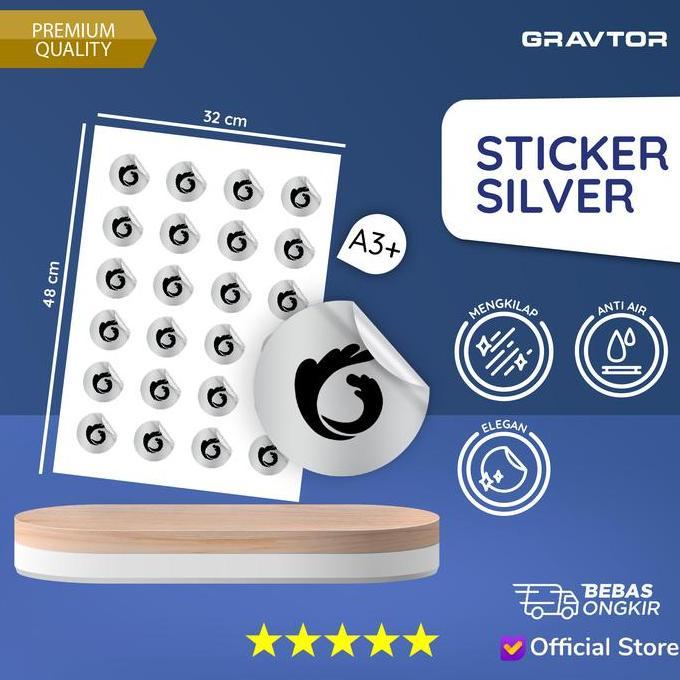 Cetak Stiker Label Vinyl Silver Metalize A3+ | Sticker Silver Label