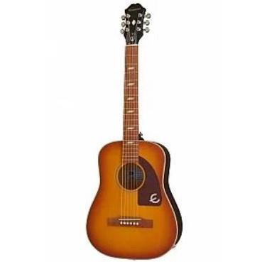 Gitar Akustik Elektrik Epiphone Lil Tex Travel Incl Bag Faded Cherry Sunburst Guitar Original