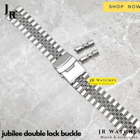 Orologio- Solid Jubilee Bracelet Double Lock Buckle Tali Jam Rantai Strap