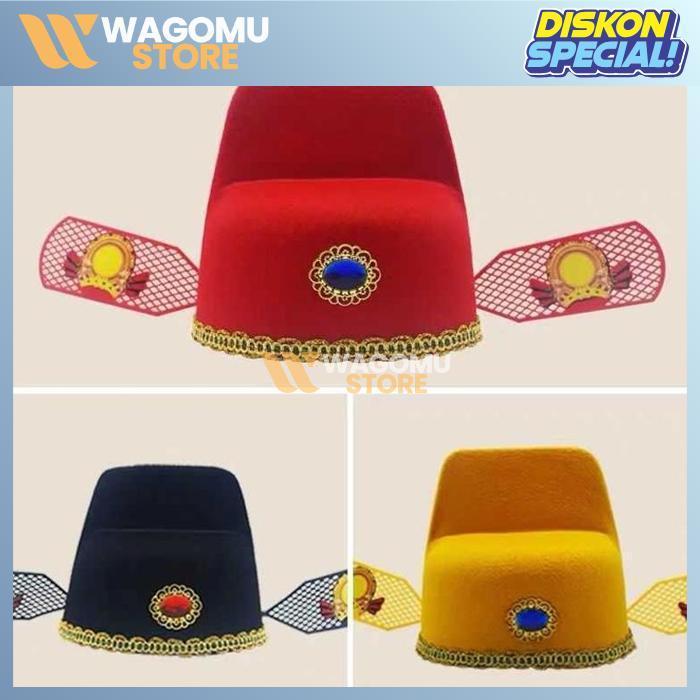 WAGOMU Poop Topi Cendekiawan Cina Topi Kuno Untuk Pria Topi Opera Beijing Kostum Opera Tradisional T