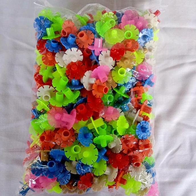 MAINAN EDUKASI ANAK. MAINAN BOMBIK TANGKAI/BOMBIK BUNGA TANGKAI KEMASAN 1KG