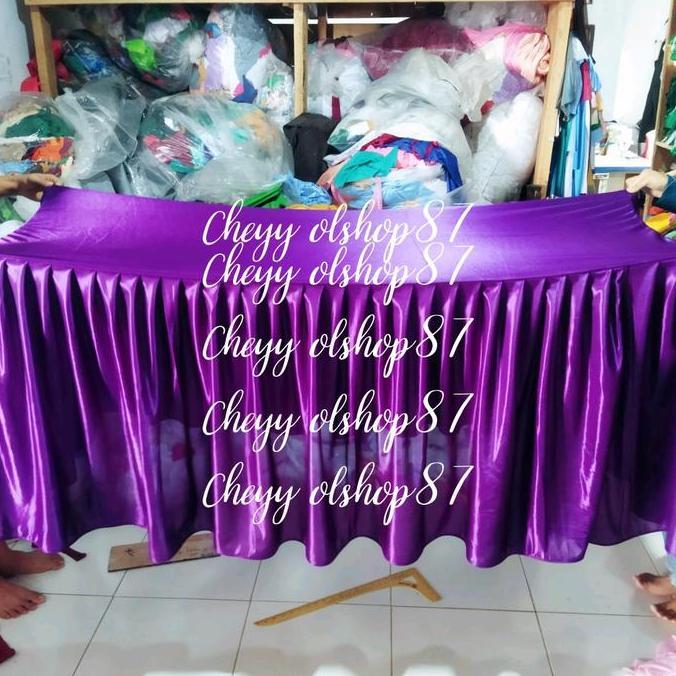Decorao - Cover Meja Standar 75Cm X 60Cm X 120Cm Menutupi Depan Samping Kanan Kiri Saja Dekorasi Tap