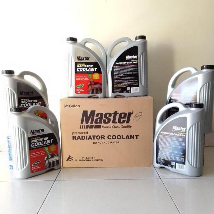 NEW MASTER RADIATOR COOLANT PREMIX GREEN HIJAU AIR RADIATOR GALON 4 Liter MOBIL MOTOR TRUK BUS GENER
