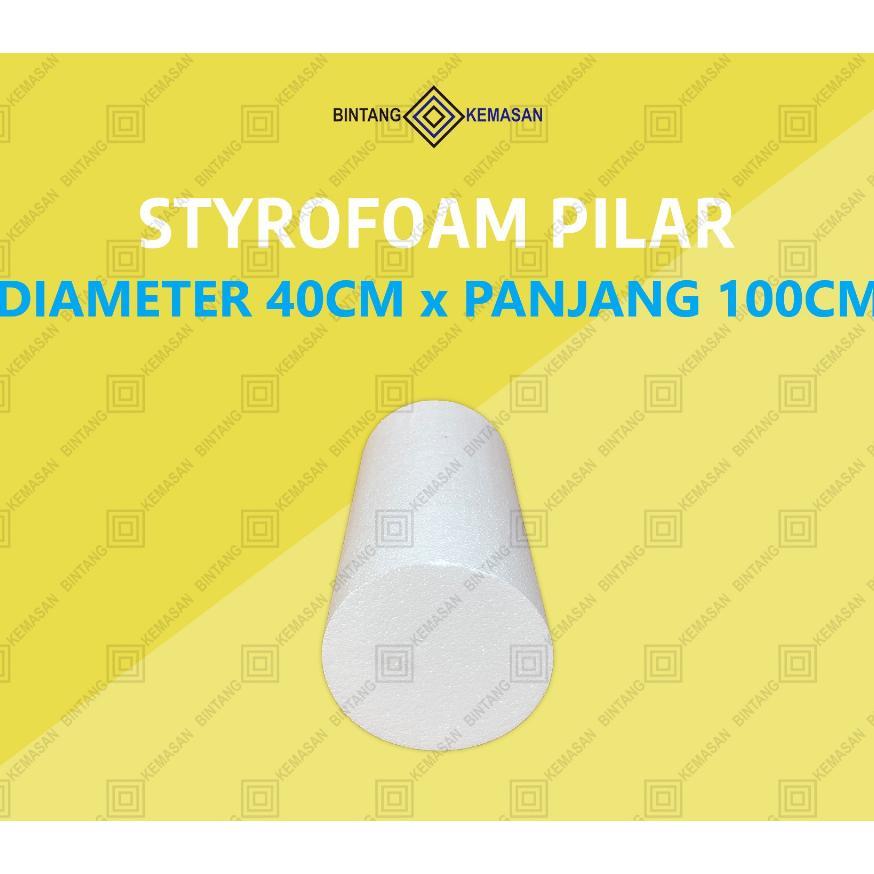 Styrofoam Pilar/Bulat/Tabung Diameter 40Cm/Styrofoam Dekorasi/Pilar Gabus