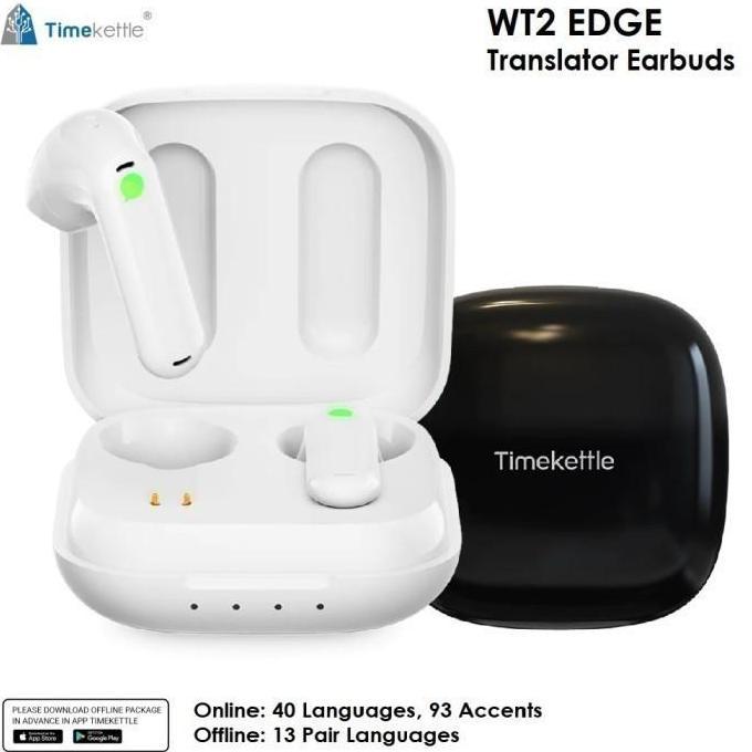 TIMEKETTLE WT2 EDGE TRANSLATOR EARBUDS OFFLINE PENERJEMAH BAHASA ASING MURAH