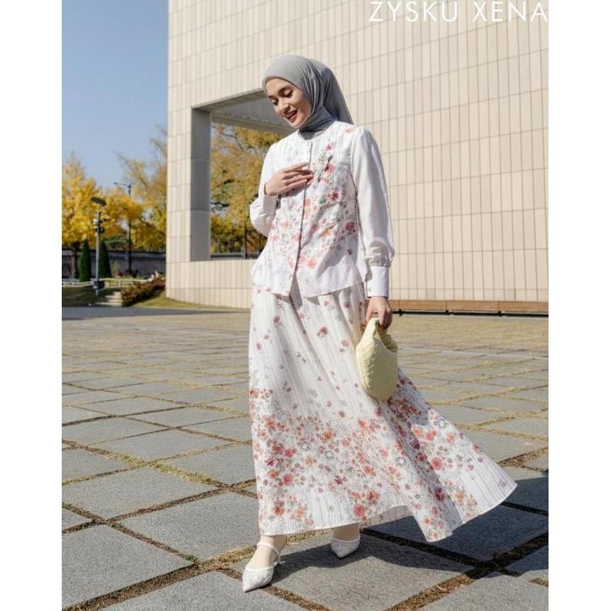 Zysku Xena | Vivera One Set & Blouse - 3 Warna | Setelan Blus dan Rok Busui Friendly Lebaran