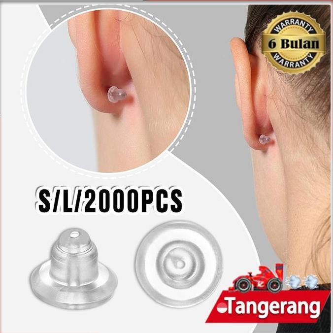 DITSY 2000pcs Karet Giwang Pantat Anting / Penutup Anting / Penahan Giwang Karet / Tutup Belakang Ti