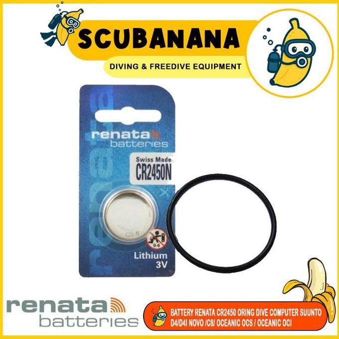 Replment Kit Battery Renata CR2450 Oring Dive Computer Suunto D4 D4I Novo C8 Oceanic OCS OCI Baterai