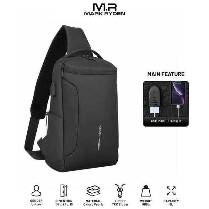 Mark Ryden Mr7069 Crossbody Shoulder Bag Tas Selempang Sling Bla