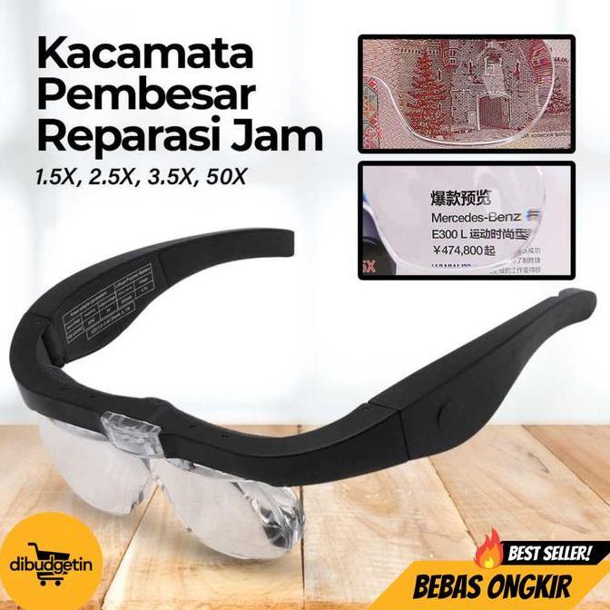Kaca Pembesar Kacamata Reparasi Lup with 2 LED 4 Magnifier Lens - ZEAST 11537DC