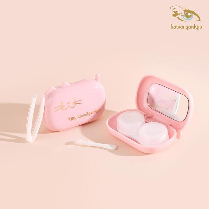 Eye- Cat Travel Case Kit Pastel - Kotak Softlens Lengkap Dengan Alat Pasang