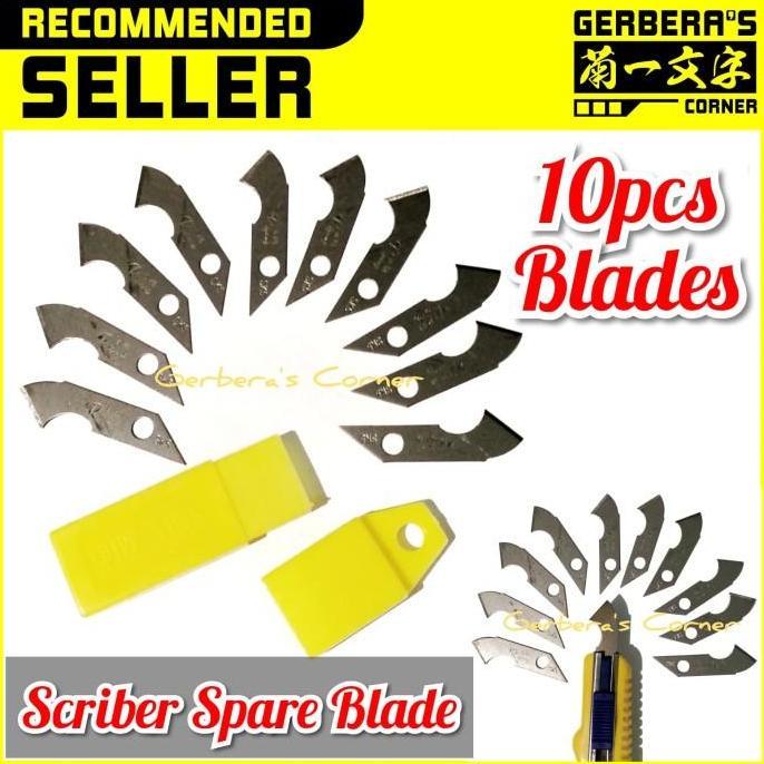 Up- Plastic Scriber Spare Blades 10Pcs Scriber Refill Blades Chisel Gundam