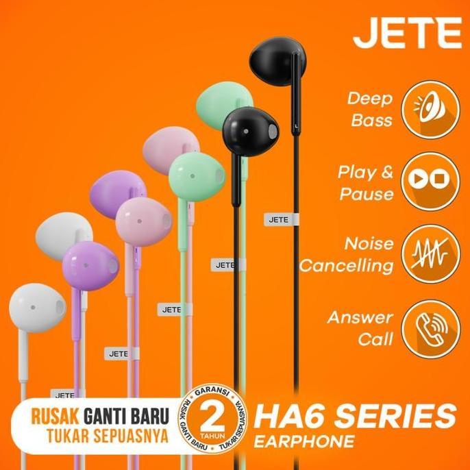 Earphone | Headphone | Handsfree JETE HA6 Noise Cancelling