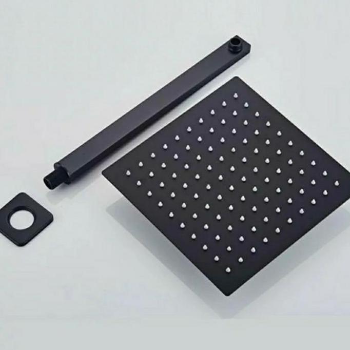 Wall Shower Hitam 10 Inch / Shower Tanam Model Hujan Black Model Toto