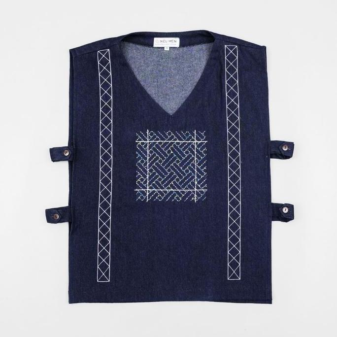 NEU MEN Vest Pria Samudra Vest Denim Bahan Soft Denim Premium