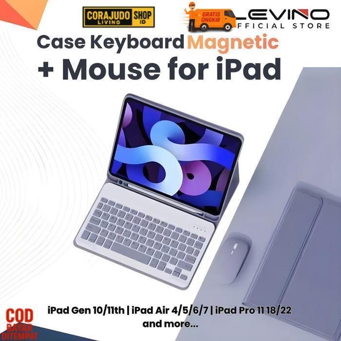 Casing Ipad With Magnetic Keyboard 3In1 For Ipad Gen 7/8/9/10/11, Air 4/5/6/7, Pro 11" M1/M2