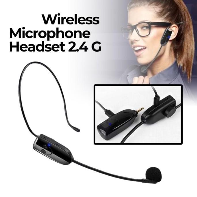 EDABURIT Microphone Wireless 2.4G headset Mic Khotbah Senam Presentasi mikrofon