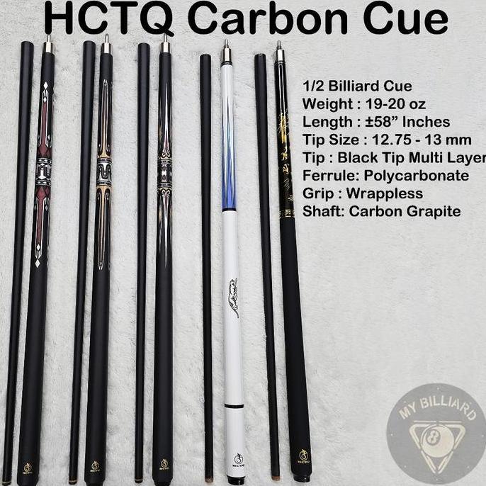HCTQ Carbon Cue Stick Billiard 13mm - Stik Billiar HCTQ Cue Karbon Graphite