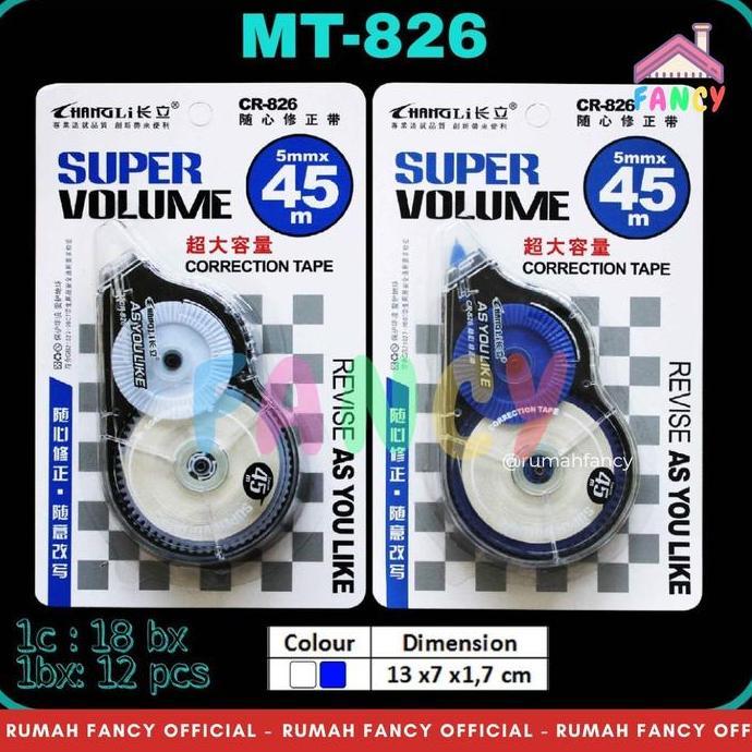 Escola - Tip Ex Kertas Tip Ex Roll Besar Jumbo 45 Metercorrection Tape Mt 826