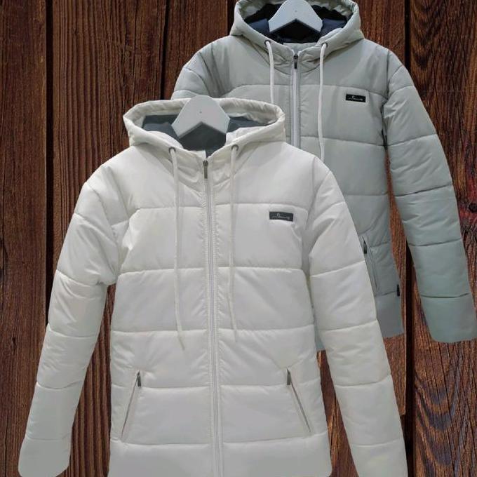 Flowing jacket puffer garaga mix & white Musim dingin