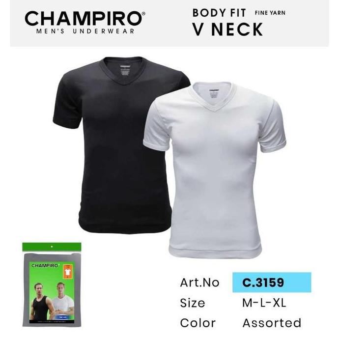 Champiro | Man T-Shirt V-Neck Kaos Pria Dewasa  3159 .