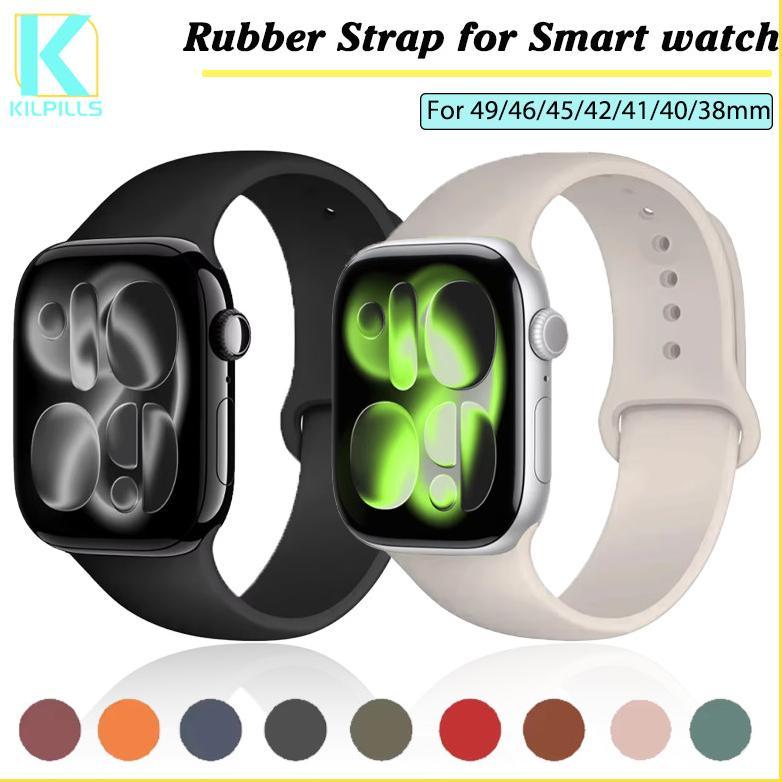 Original Silicone Strap For Iwatch Series 11 10 9 8 7 6 5 4 3 2 Apple Watch Ultra 3 2 Se 3 2 49Mm 46