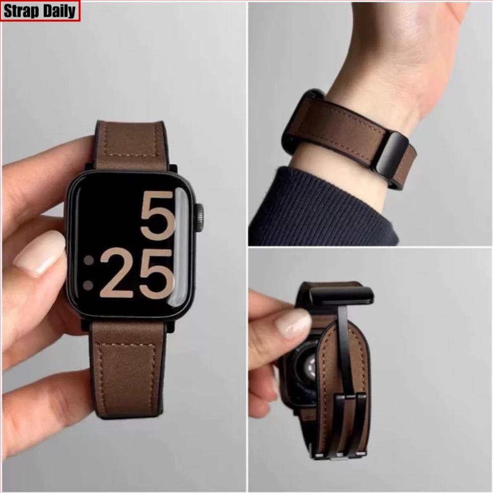 Murah Silicone Leather Strap For Apple Watch Se Ultra 3 2 49Mm Iwatch Series 11 10 9 8 7 6 5 46Mm 42
