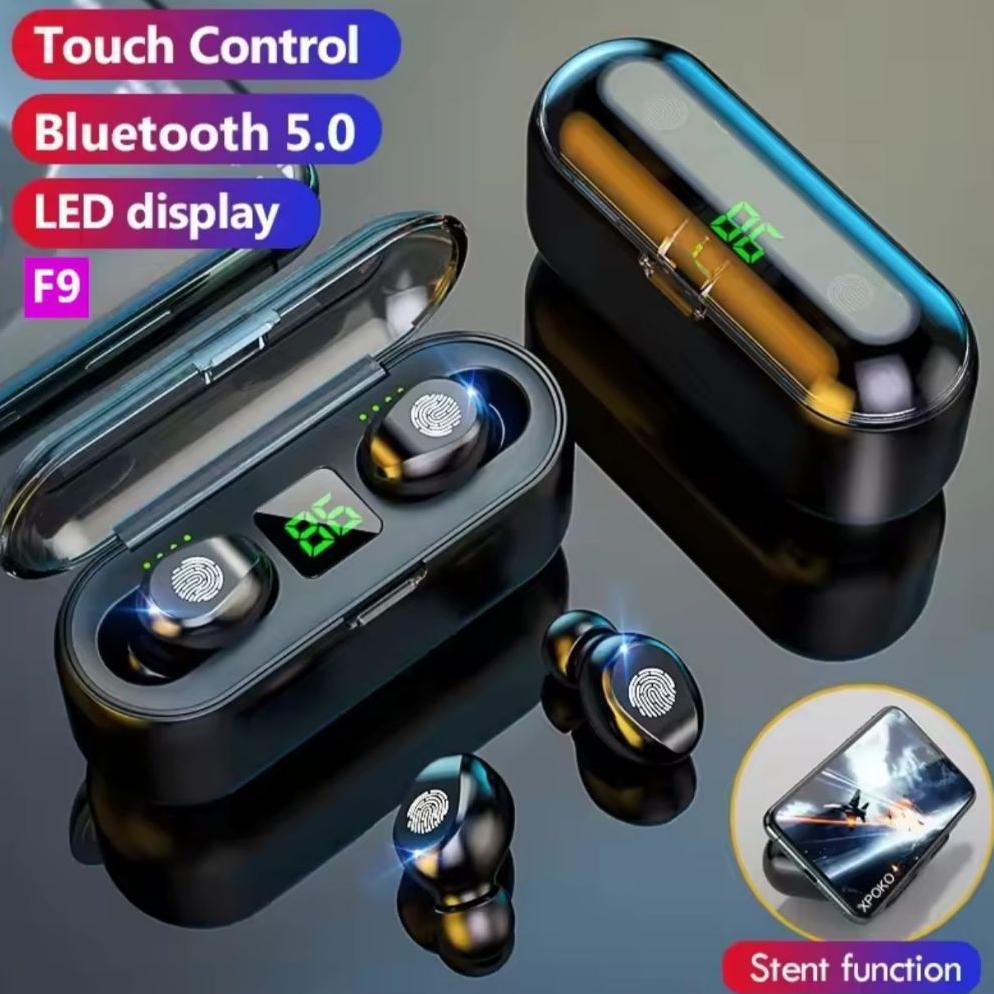 Hot F9 Tws Bluetooth 5.0 Headset Wireless 8D Bass Hifi Earphone Led Display Ipx7 Waterproof