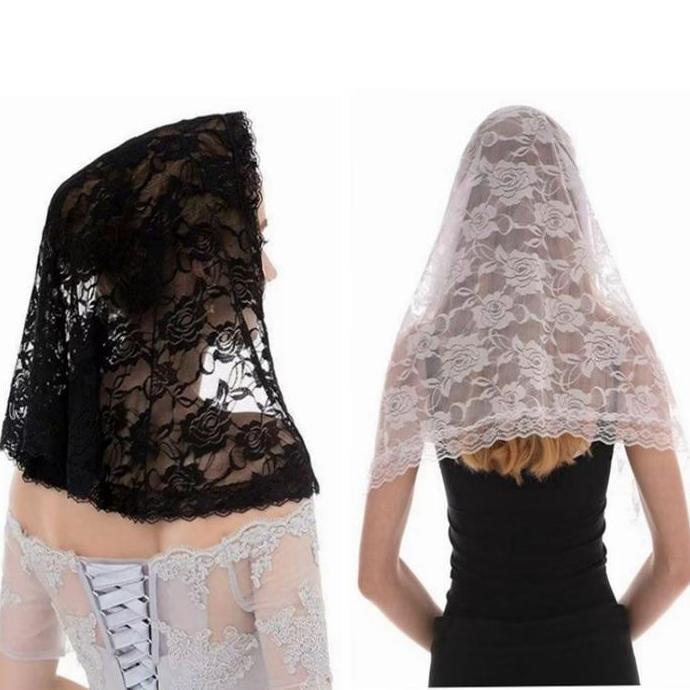 Kerudung Mantila Jilbab Kurung Kain Kepala Pengantin Kain Siraman Pengantin Anak Catholic Mass