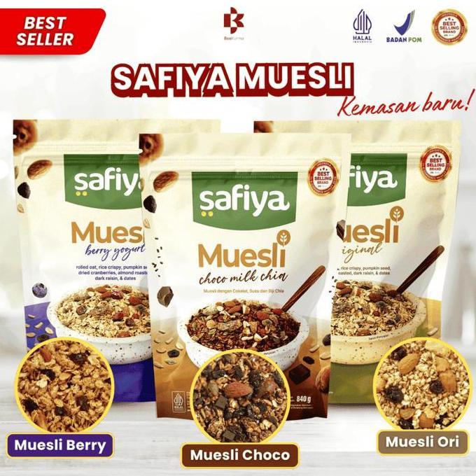 Muesli Safiya 1 Kg - Muesli Berry Yogurt  Muesli Apple Muesli Ori Muesli Choco - Sereal Sarapan Food