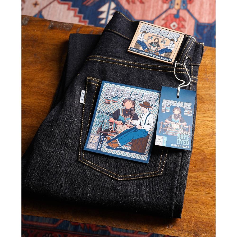 Mihane Jeans - Celana Jeans Pria - Heddelsilver 15oz Sanforized Silver Line Selvedge - Straight Cut