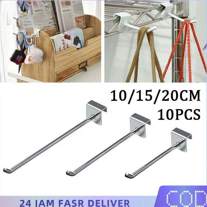 ADX 10pcs Single Hook Kotak Single Hook Stainless Single Hook Pipa Kotak Gantungan