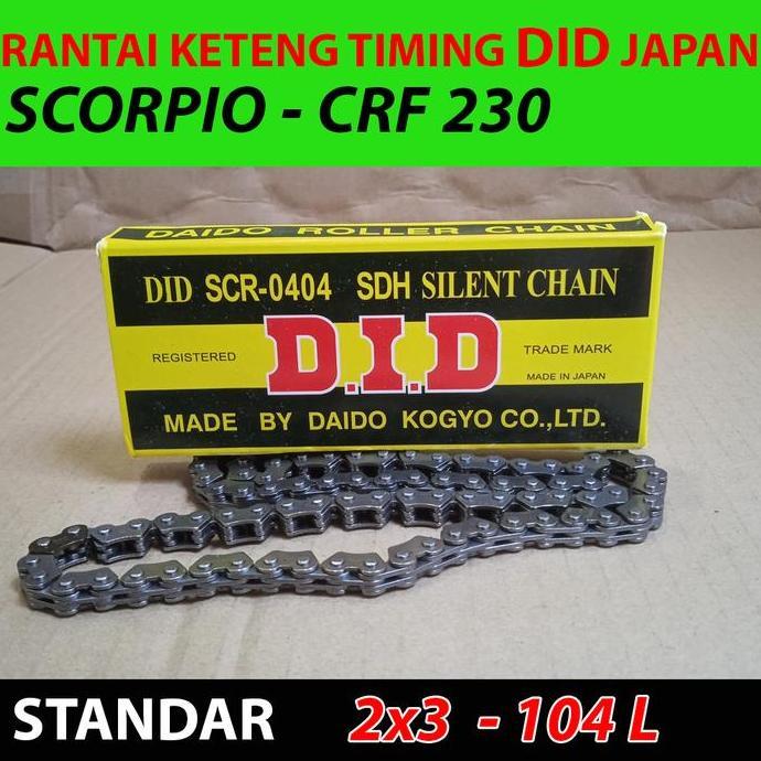 RANTAI KETENG SCORPIO CRF 230 STANDAR DID TIGER STROKE UP 104 MATA TERMURAH