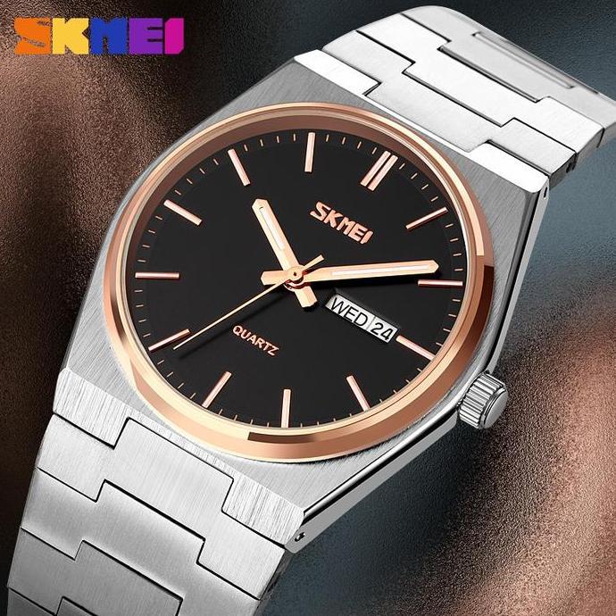 Vint- Jam Tangan Pria Analog Tali Stainless Steel Skmei 9288