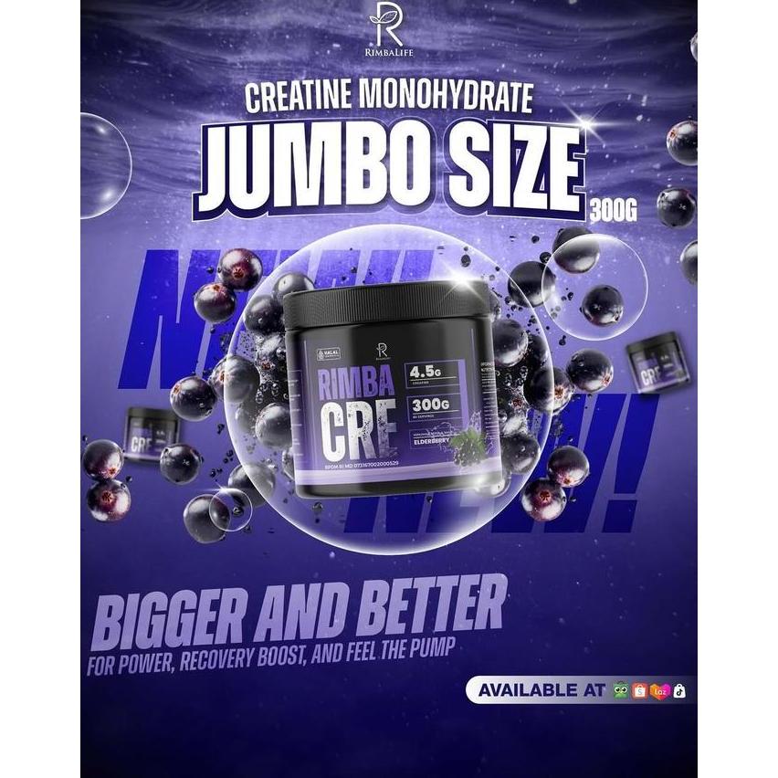 Rimbalife Rimbacre Creatine Monohydrate 300 gram 60 serving Kreatin Suplemen Gym Fitness