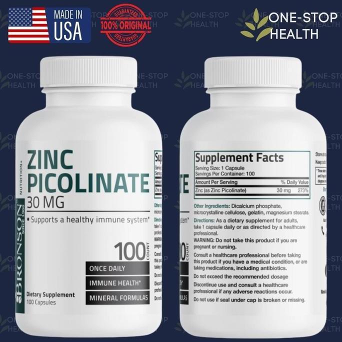 BRONSON - Zinc Picolinate 30MG - 100 Capsules