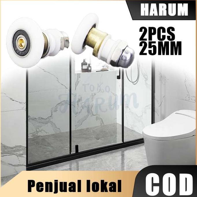 Roda Shower Box /Roda Sliding Pintu Kamar Mandi/Roller Pintu Shower-2pcs 25mm