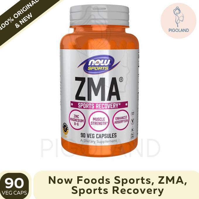 Now Foods Food Sports Sport ZMA Zinc Magnesium B6 Recovery Suplemen Olah Raga ORI USA