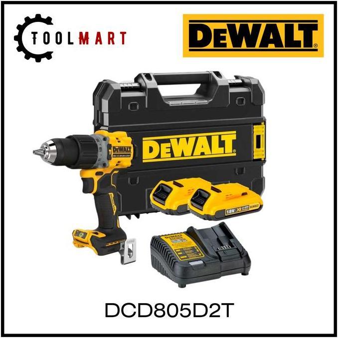 Cordless Brushless Hammer Drill / Mesin Bor Tembok Baterai 20V DeWalt Atomic DCD805D2T DCD805 DCD 80